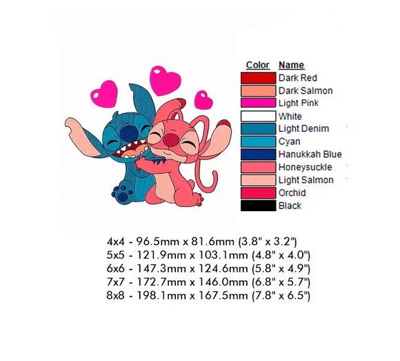 Matriz Bordado Stitch e Angel