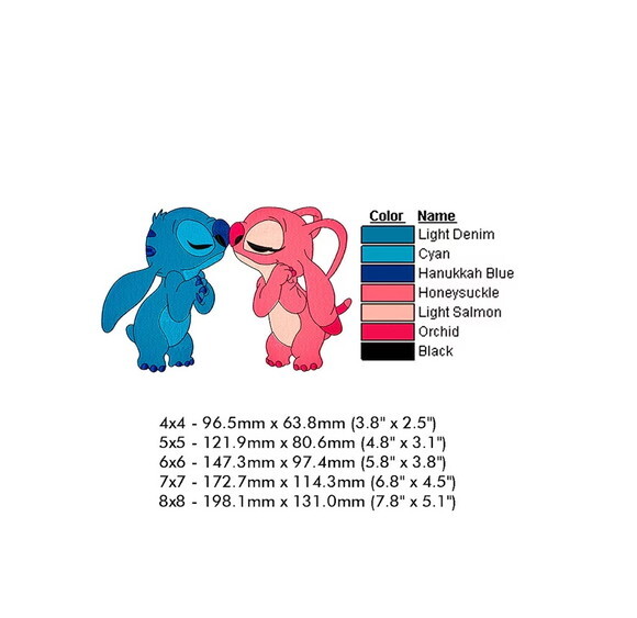 Matriz Bordado Stitch e Angel 6