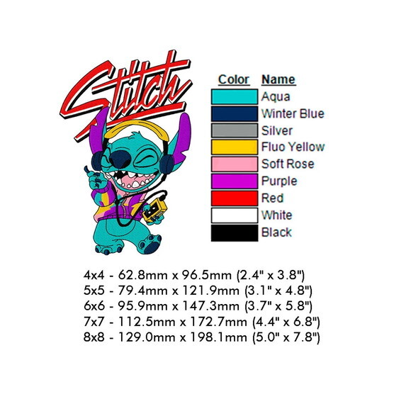 Matriz Bordado Stitch Lilo Musical