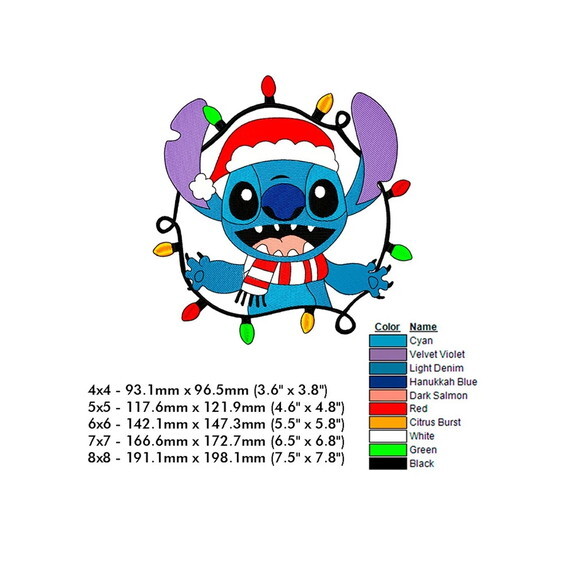 Matriz Bordado Stitch Lilo Natal 4
