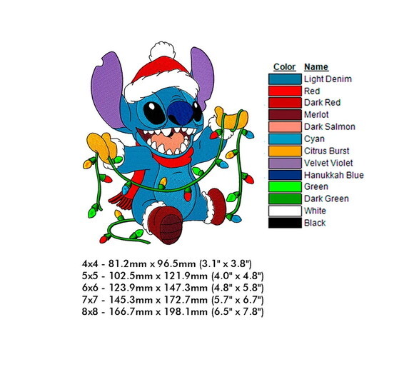 Matriz Bordado Stitch Lilo Natal 6