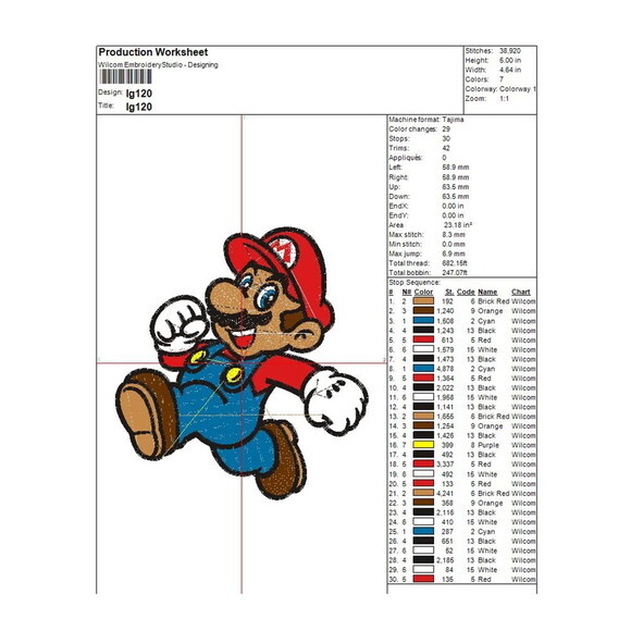 Matriz Bordado Super Mario