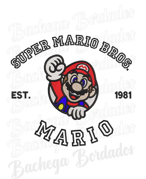 Matriz Bordado Super Mario Bros 18cm