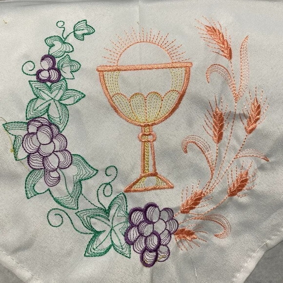 Matriz Bordado Taça Eucaristia Pão e Uva