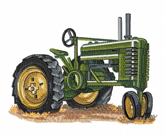 Matriz Bordado Trator Agrícola Verde 2