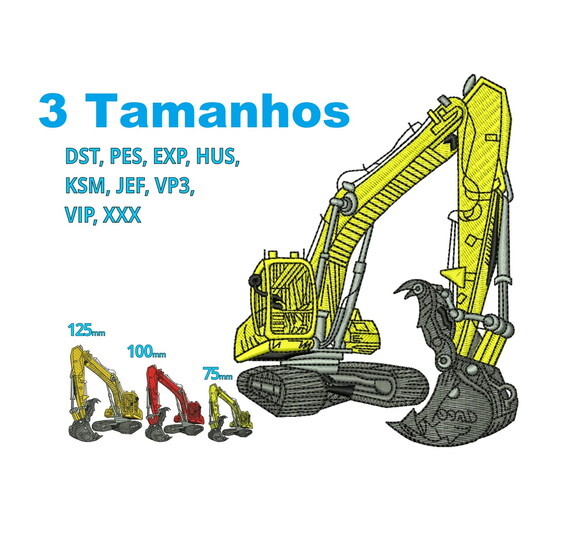 Matriz Bordado Trator Escavadeira 6