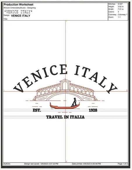 Matriz Bordado Venice Italy