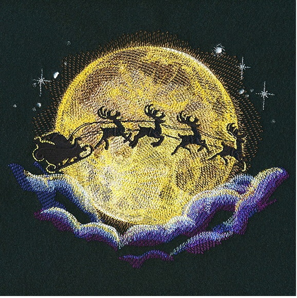 Matriz Bordado Voo ao Luar Papai Noel