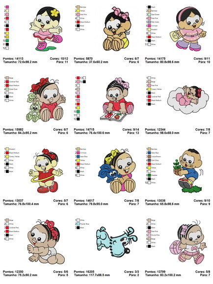 Matriz Bordados Desenhos Infantil (464 unidades)