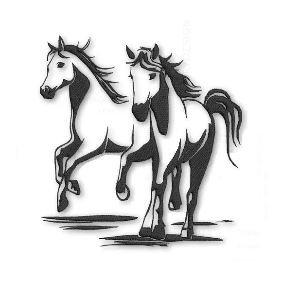 Matriz de Bordado Cavalos Fazenda