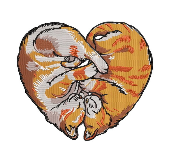 Matriz de Bordado Coração de Gato