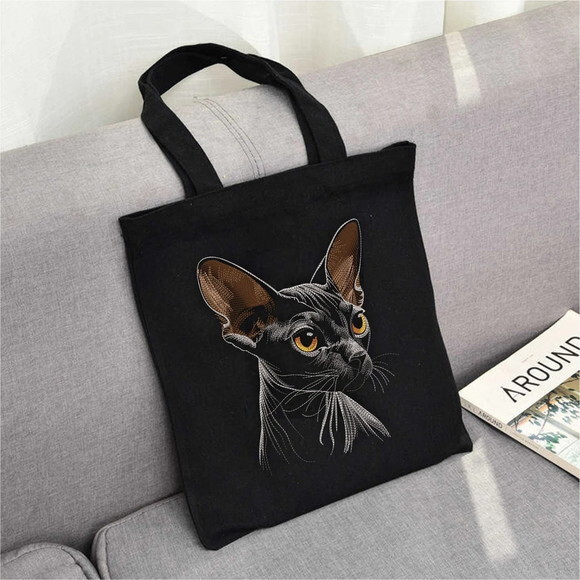 Matriz de Bordado Gato Sphynx Preto
