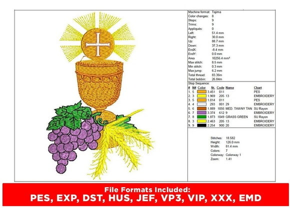Pacote com 6 Matrizes de Cálice Religioso