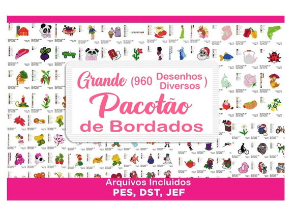 Pacote de 960 Matrizes de Bordados Diversos
