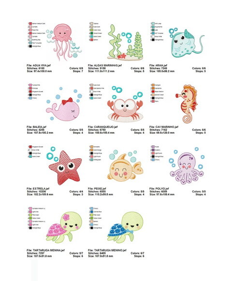 Pacote de Matrizes Animais Marinhos
