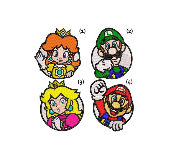 Pacote de Matriz Bordado Mario Luigi e Princesa