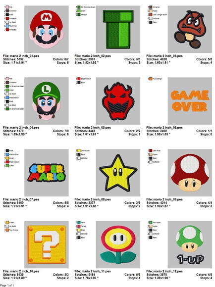 Pacote de Matrizes Super Mario Games