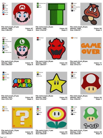 Pacote de Matrizes Super Mario Games