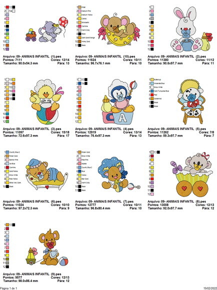 Pacote Matriz Bordado Bichinhos Bebê Infantil