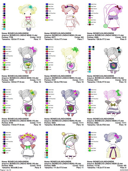Pacote Matriz Bordado Bonecas Lindas 2