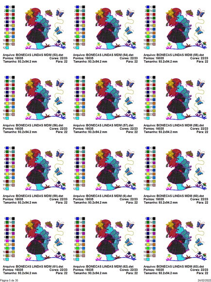 Pacote Matriz Bordado Bonecas Lindas 2