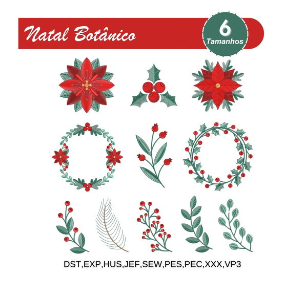 Pacote Matrizes de Bordado Natal Variados