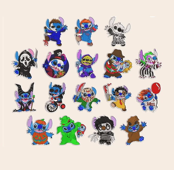 Pacote Matrizes de Bordado Stitch Lilo Halloween