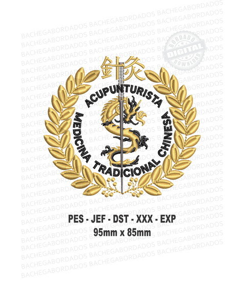 Matriz Bordado Acupunturista Medicina Tradicional Chinesa