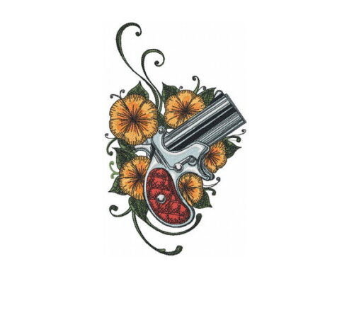 Matriz Bordado Arma em Rosas Vintage