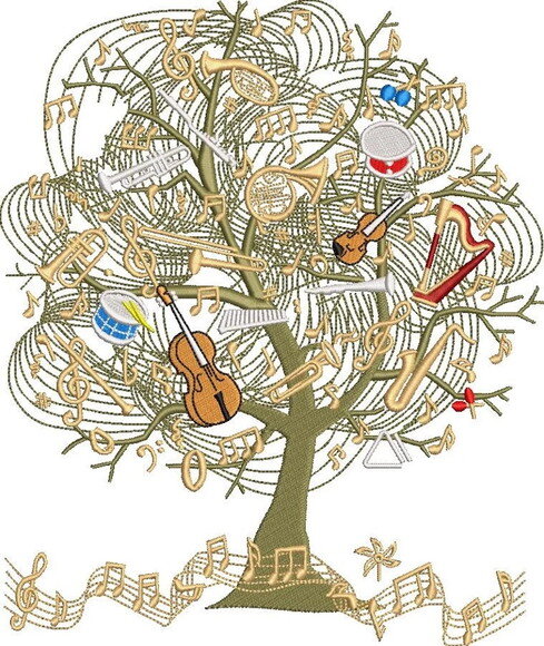 Matriz Bordado Árvore Musical