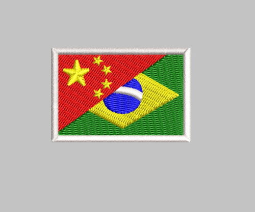 Matriz Bordado Bandeira Brasil China Pequena