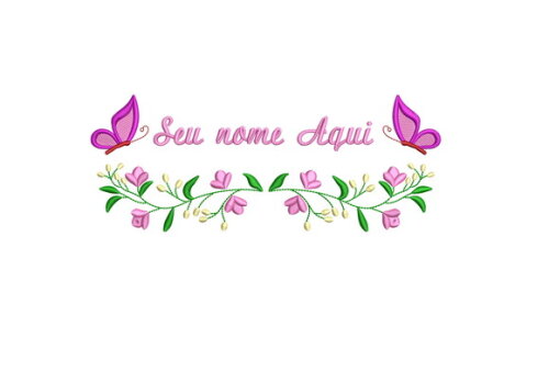 Matriz Bordado Barrado com Nome Floral