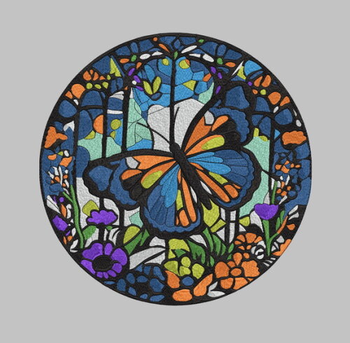 Matriz Bordado Borboleta Mosaico