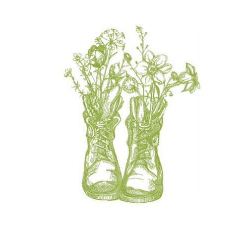 Matriz Bordado Botas Velhas Rosas de Jardim