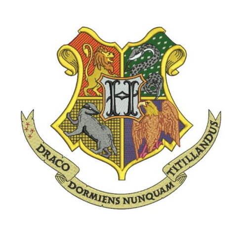 Matriz Bordado Brasão de Armas de Hogwarts
