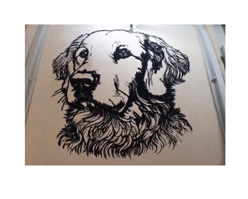 Matriz Bordado Cão Flat Coated Retriever