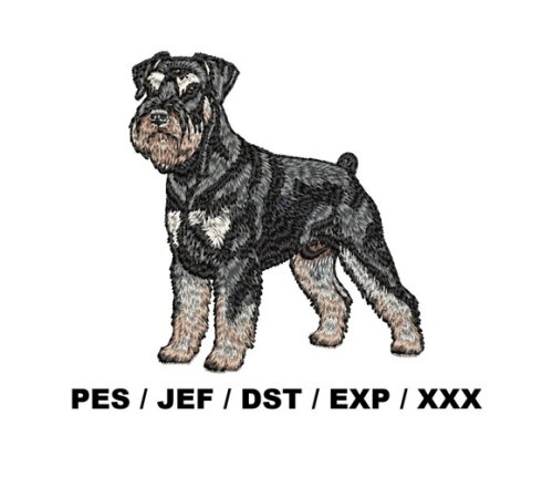 Matriz Bordado Cão Schnauzer Realista