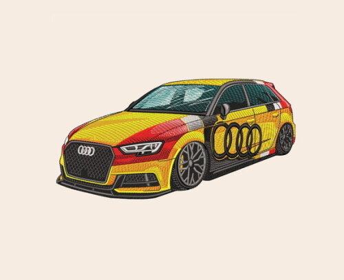 Matriz Bordado Carro Audi Rally
