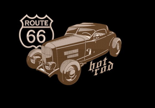 Matriz Bordado Carro Clássico Route 66