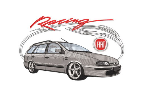 Matriz Bordado Carro Fiat Racing