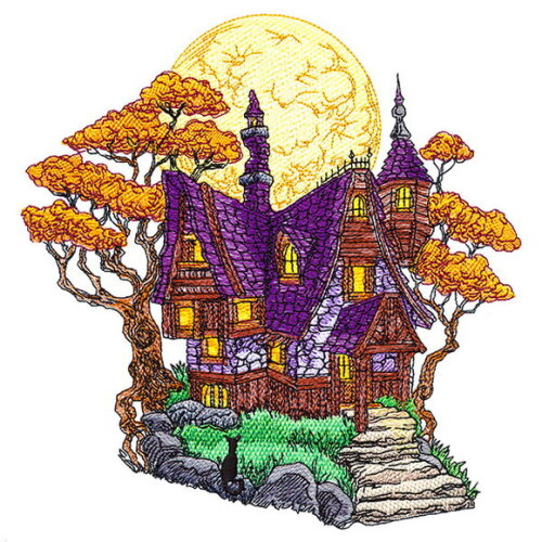Matriz Bordado Casa Haloween