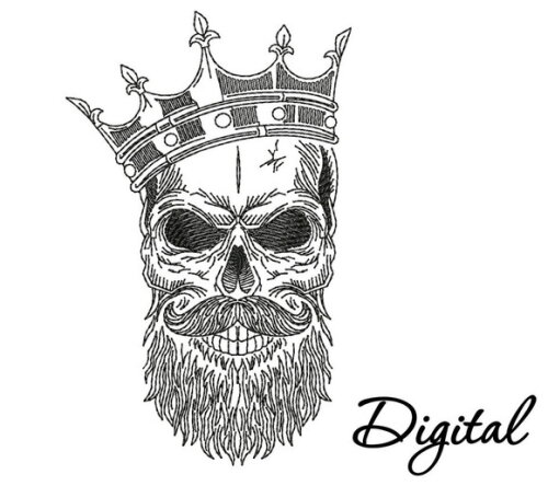 Matriz Bordado Caveira Barbershop