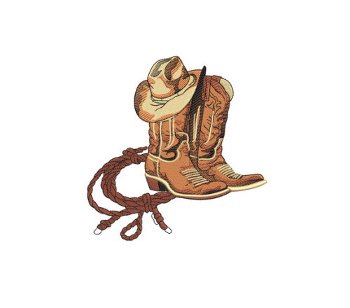 Matriz Bordado Chapéu e Bota Cowboy