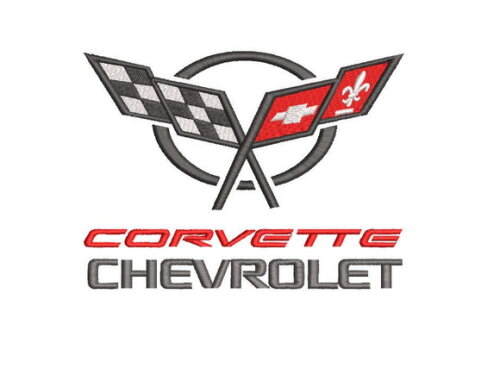 Matriz Bordado Chevrolet Corvette With Flag