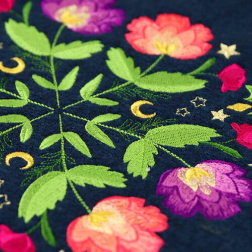 Matriz Bordado Círculo de Flores Celestial