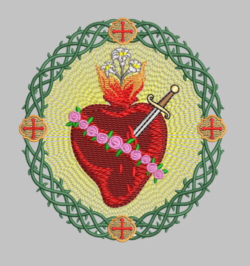Matriz Bordado Coração de Maria