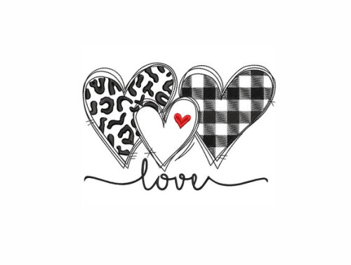 Matriz Bordado Coração e Amor