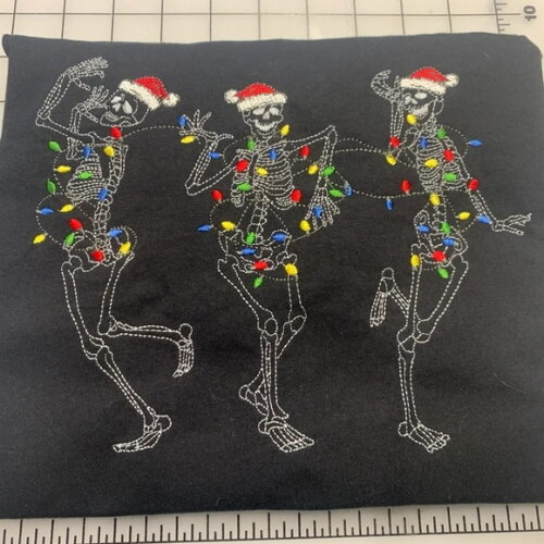 Matriz Bordado Dança do Esqueleto Natal