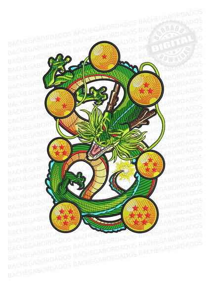 Matriz Bordado Dragão 7 Esferas - Dragon Ball Z