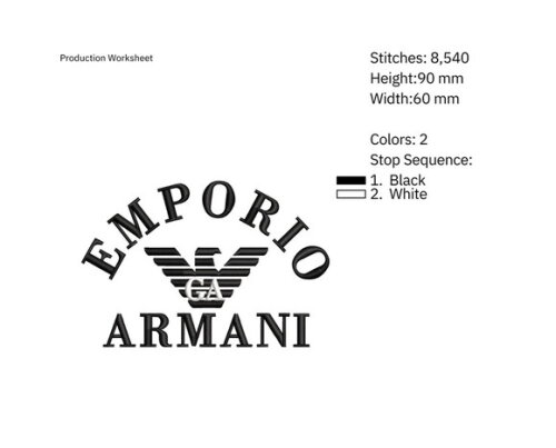 Matriz Bordado Emporio Armani Logo 2